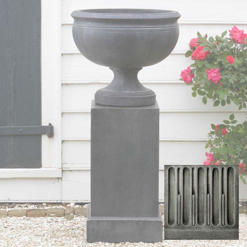 tall pedestal plastic planter urn Wburg Plantation Urn w/ Classic Tall Pedestal