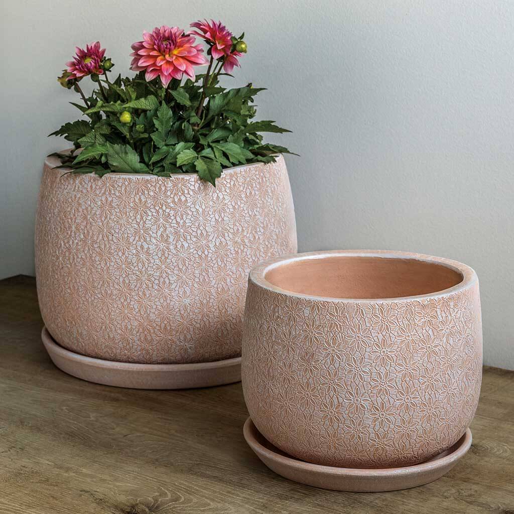 Marguerite Large Round Planter || Shell Pink