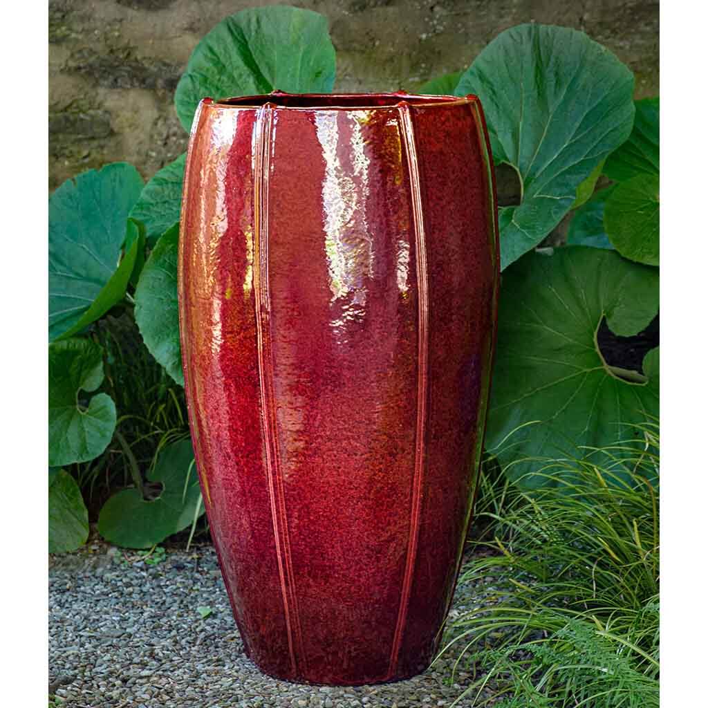 Rib Vault Planter, Tall || Tropic Red