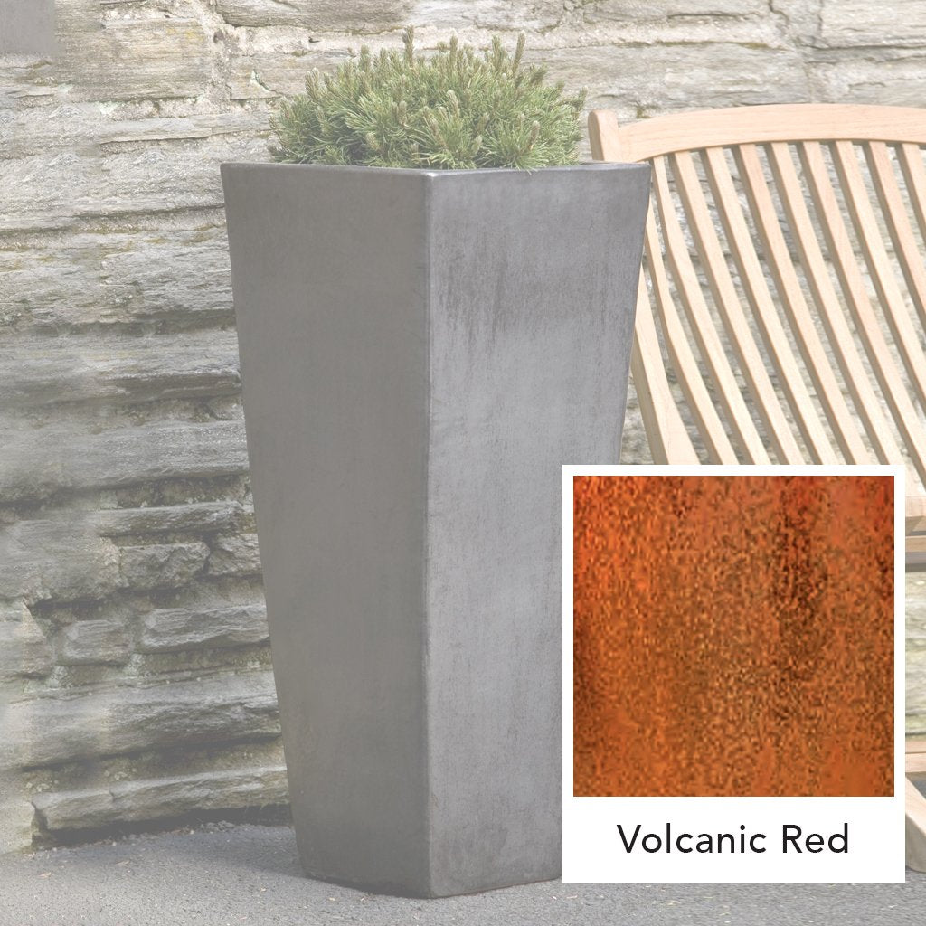 Faro Tall Square Planter || Volcanic Red