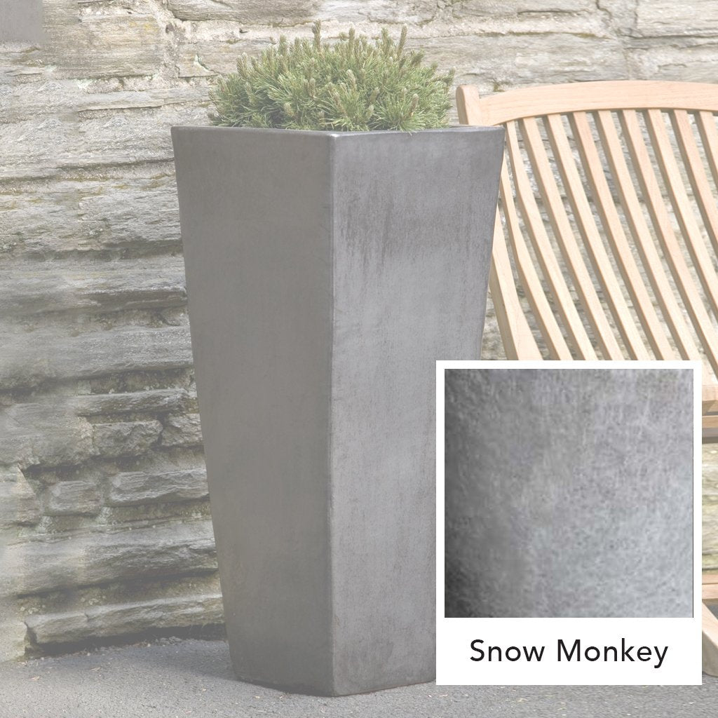 Faro Tall Square Planter || Snow Monkey