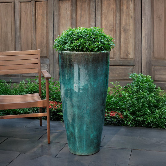 Aluan Tall Planter || Antique Jade