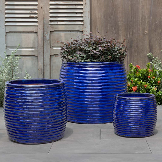 Montauk Planter, Tall || Riviera Blue