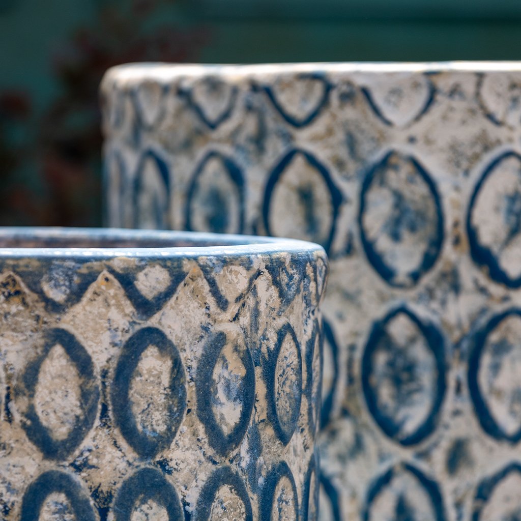 Oriel Planter, Low || Murano Blu