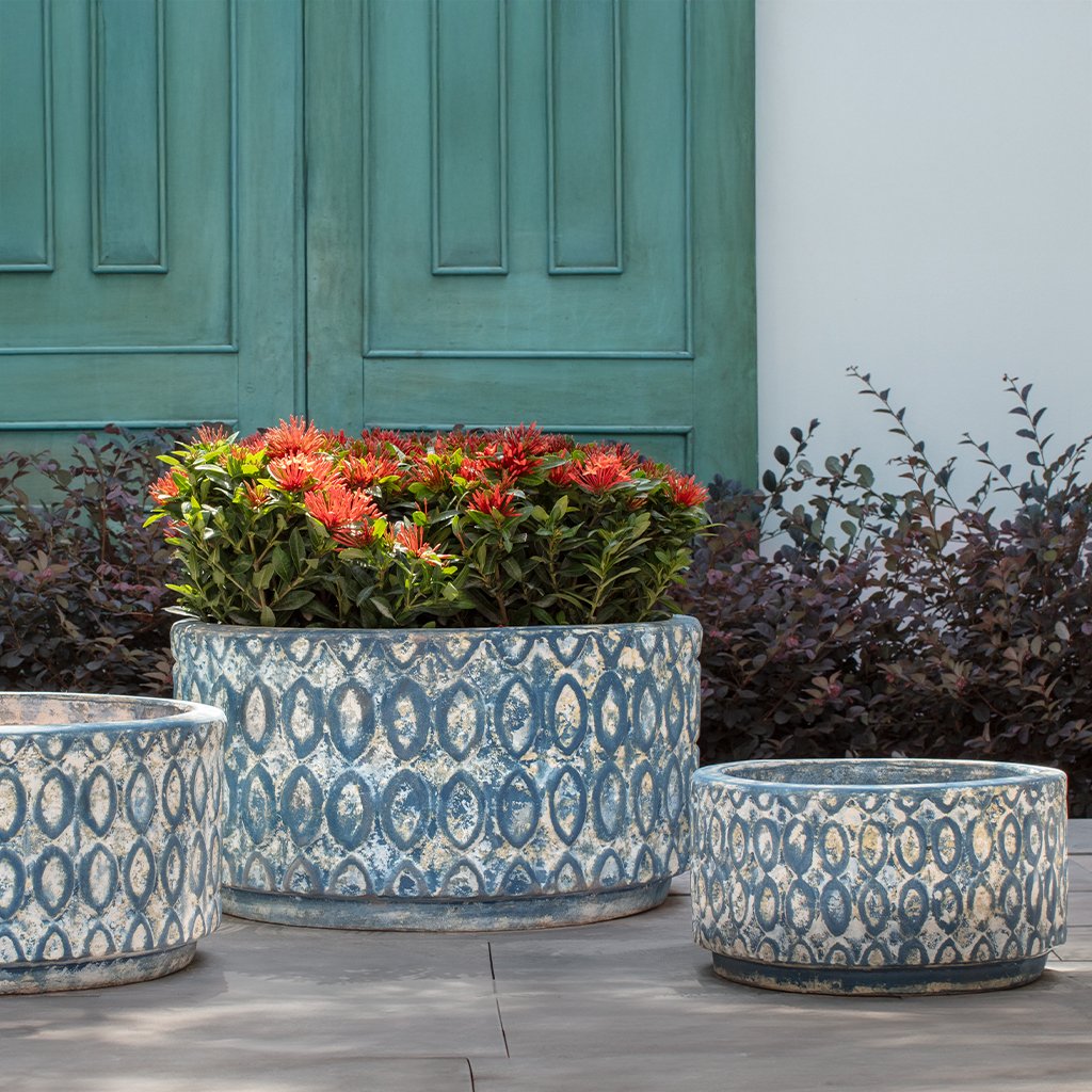 Oriel Planter, Low || Murano Blu