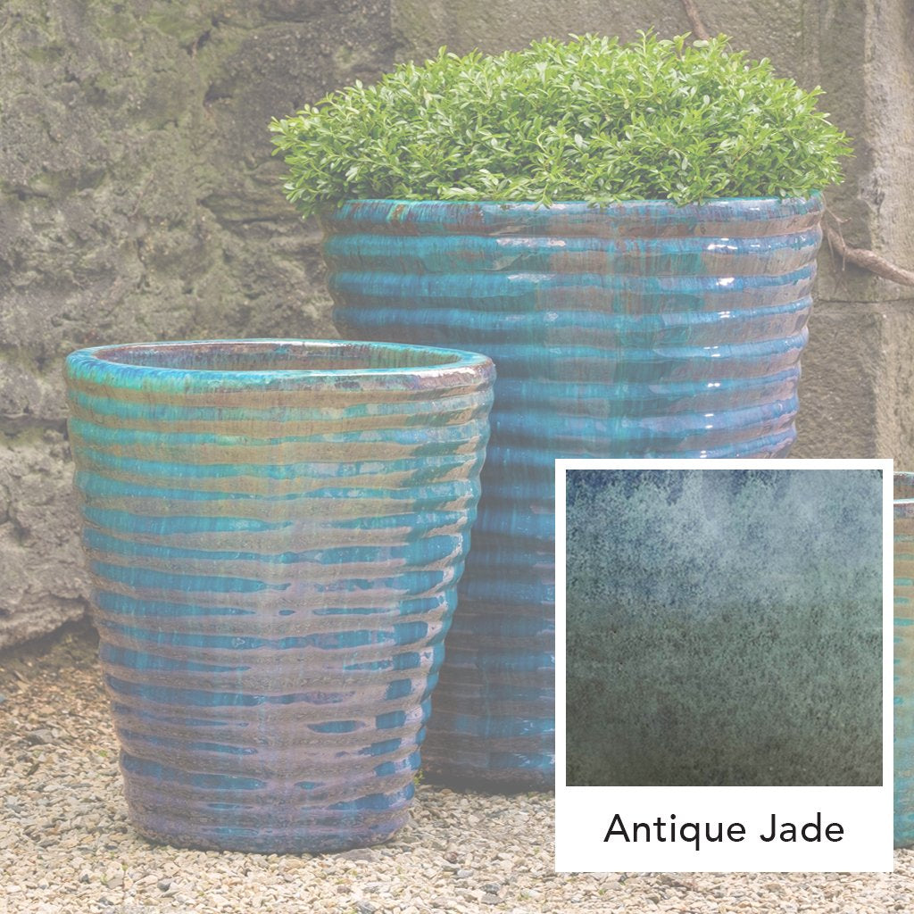 Round Ruffle Planter || Antique Jade