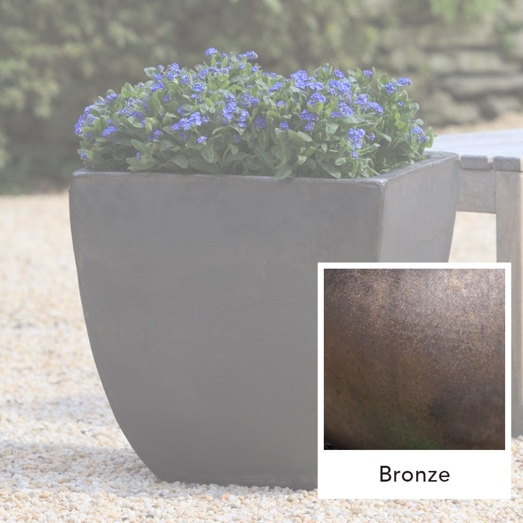 Mika Square Planter || Bronze