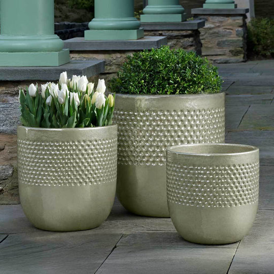 Banded Coin Pot || Crystal Green