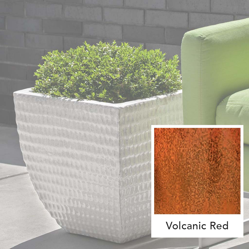 Square Dimple Planter || Volcanic Red