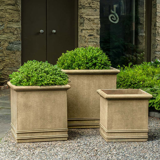Square Rolled Rim Planter || Terra Antique