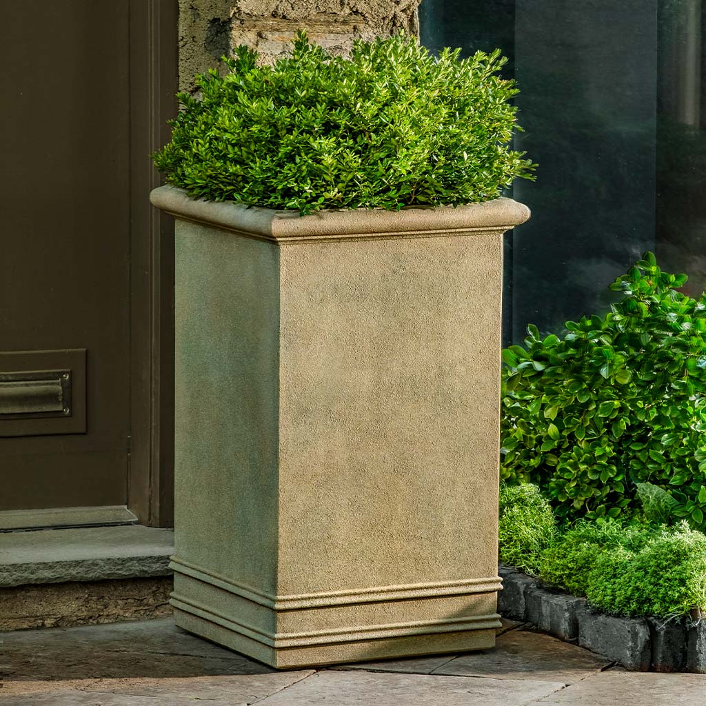Tall Square Rolled Rim Planter || Terra Antique