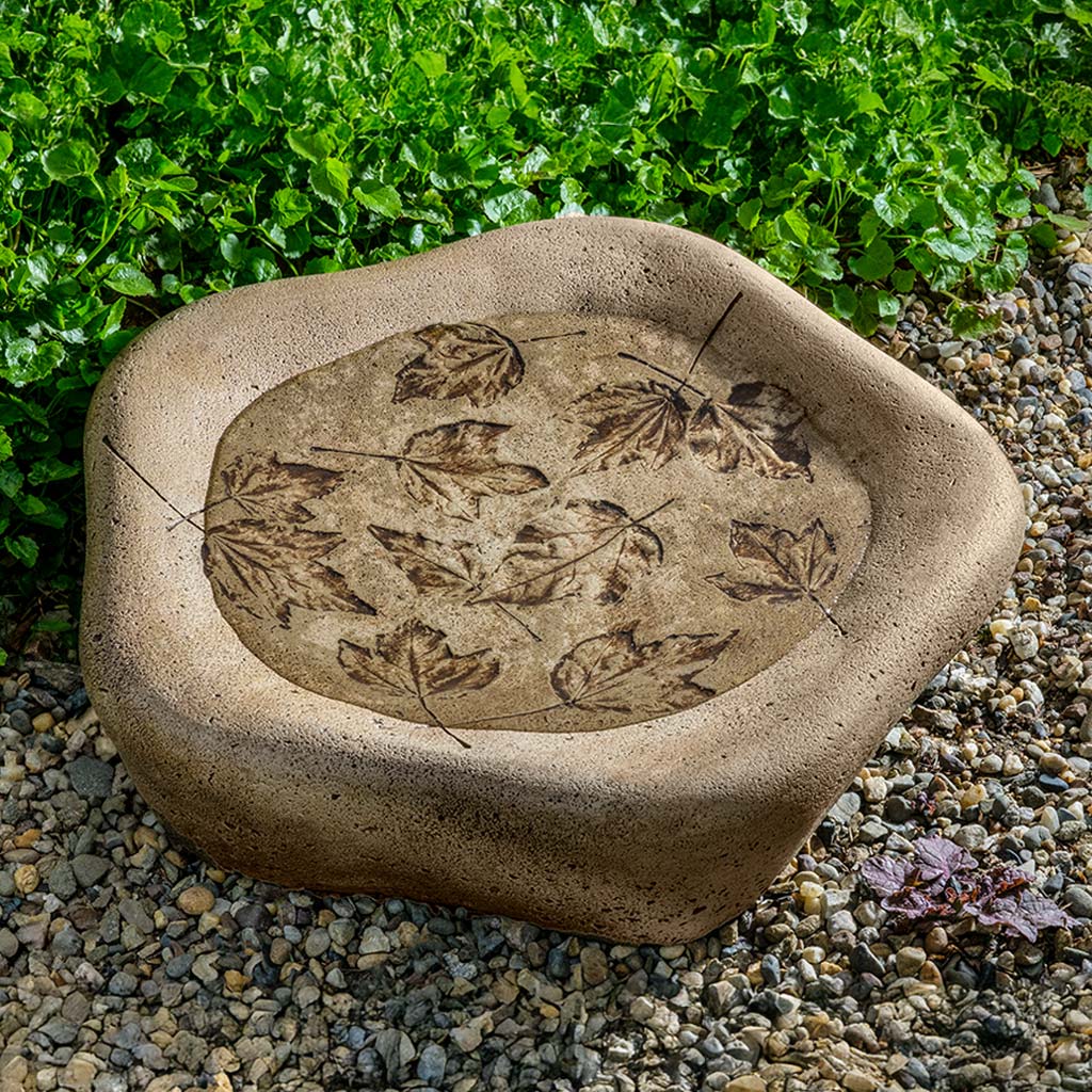 Woodland Leaves Birdbath, Large