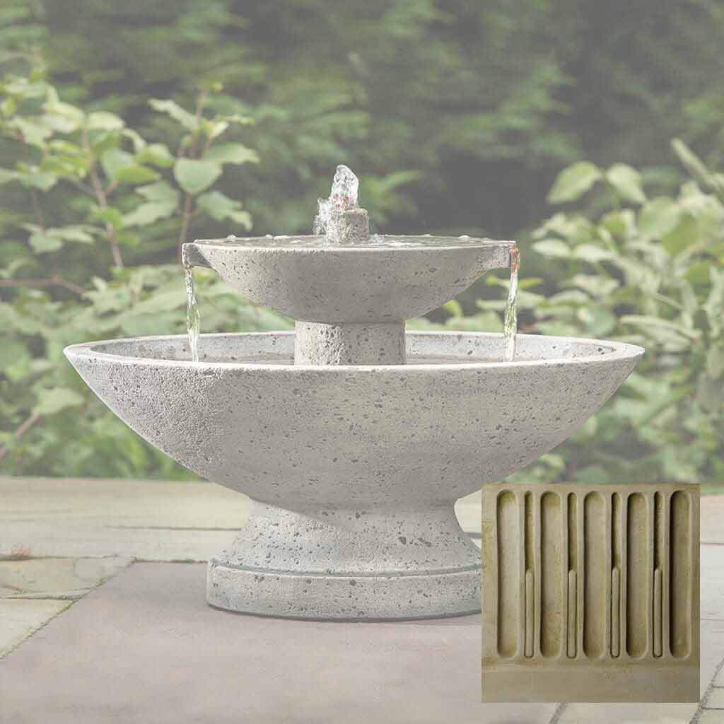 Zen Oval Stone Fountain - Alpine Stone Patina - Scenario Home