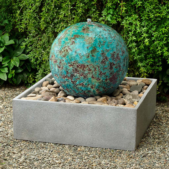 Sphere Fountain, Square || Verdigris