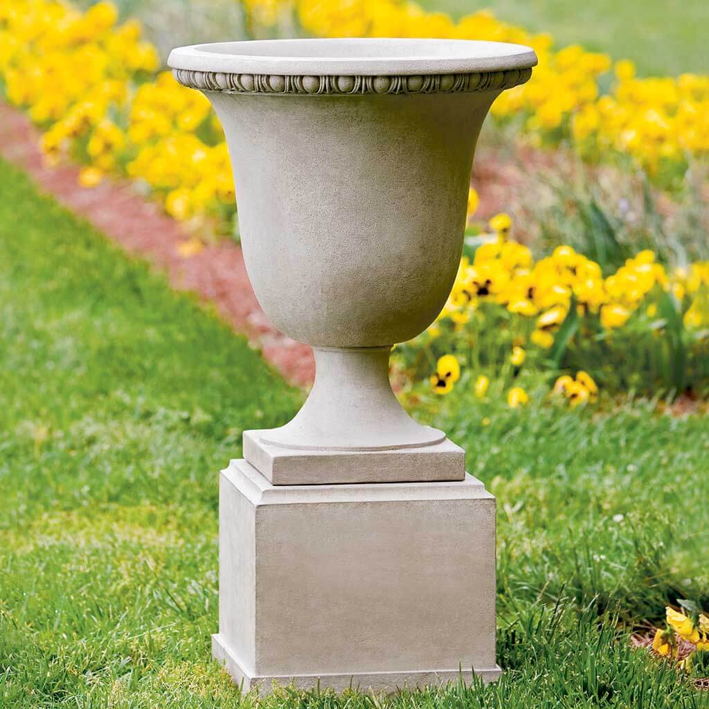 Wburg Egg & Dart Urn w/ Classic Tall Pedestal