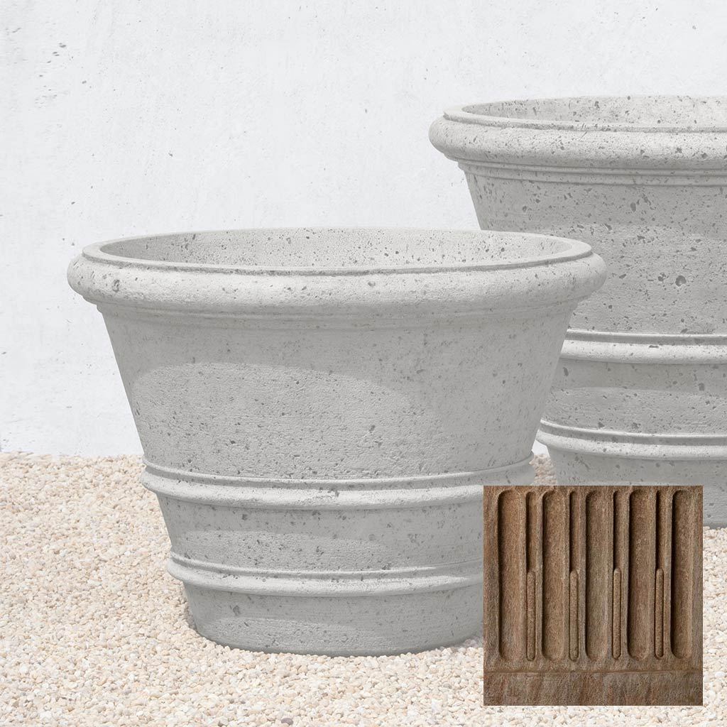 Textured Rolled Rim Planter, Large