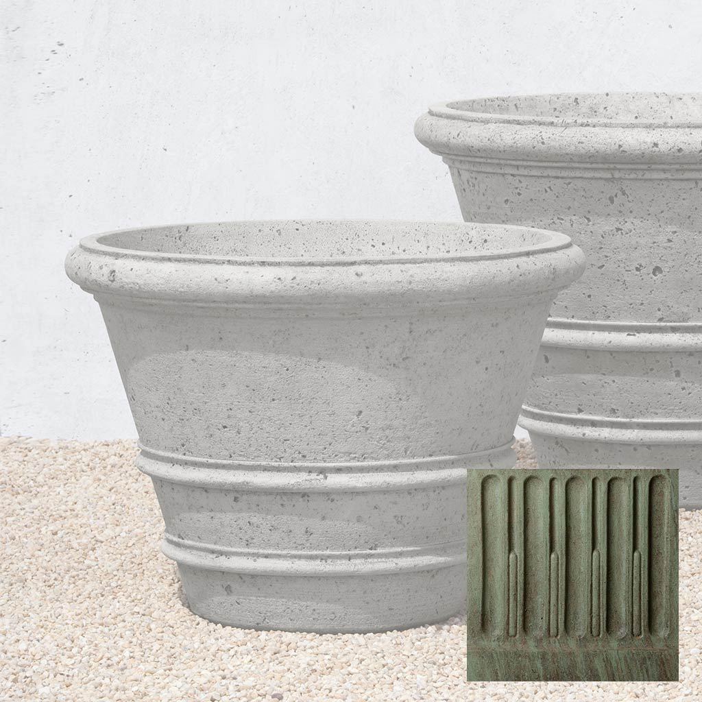 Textured Rolled Rim Planter, Large
