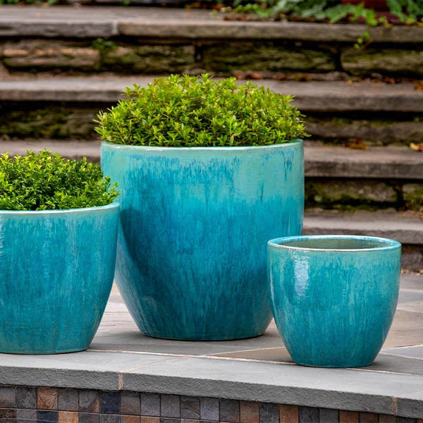 Paraiso Ceramic Planters Verdigris Green