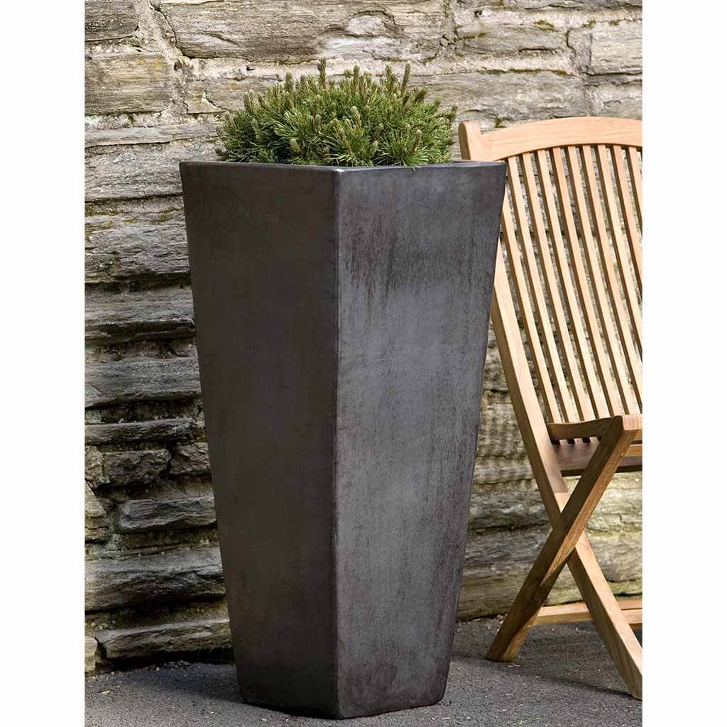 Faro Tall Square Planter || Graphite | shop-campania
