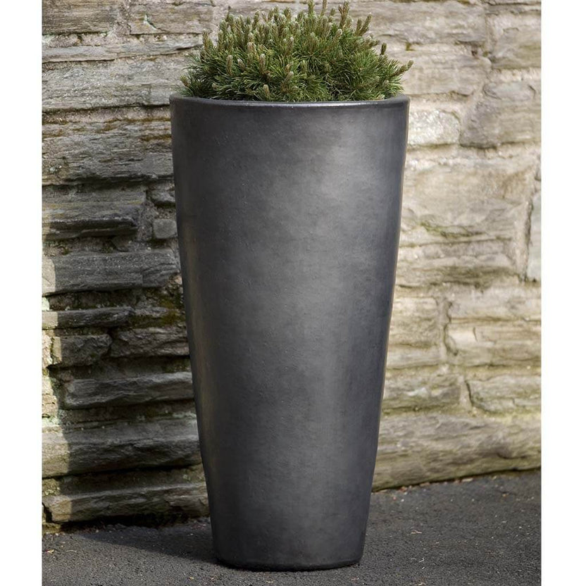 Aluan Tall Round Planter || Graphite | shop-campania