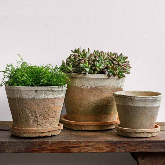 Tall Cylinder Farmer's Pot Saucers || Cotswold White