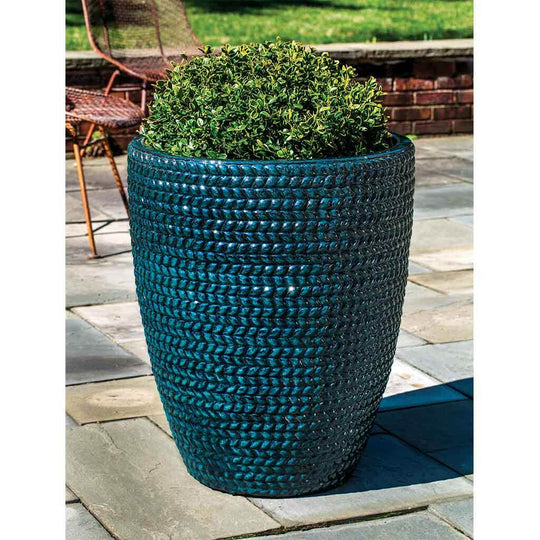 Sisal Weave Planter, Tall || Indigo Rain