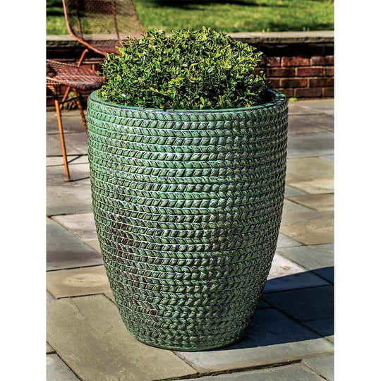 Sisal Weave Planter, Tall || Seafoam Green