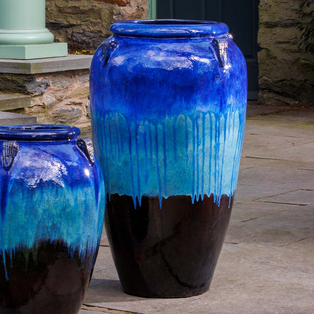 Water Jar, Tall || Running Blue/Brown