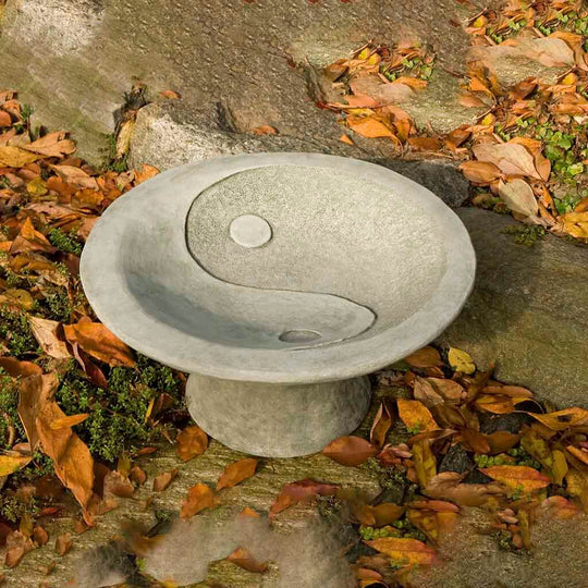 Yin Yang Pedestal Birdbath